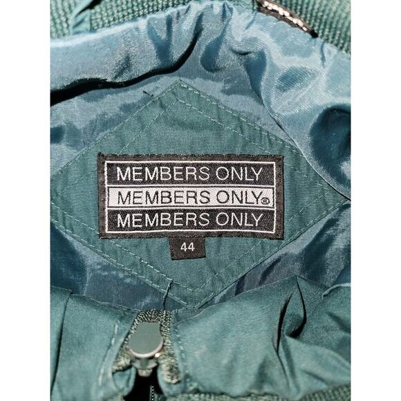 Members Only Jacket Mens Green Bomber Coat Full Zip Size 44 - Picture 9 of 10